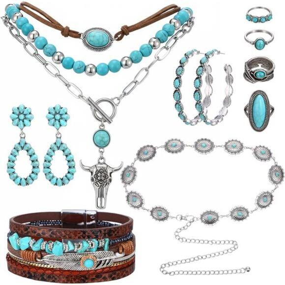 Val Boutique Accessories - Western Jewelry Set Sofia Boho Turquoise Accessories Set for free-spirited woman